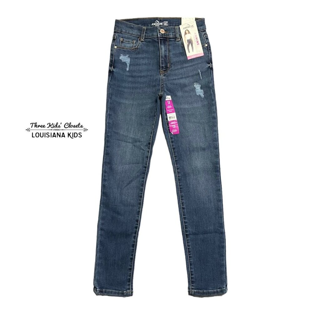 NEW Jordache Girls 12 Slim Distressed Skinny Jeans